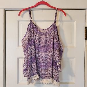 Sheer Lavender Peasant Top